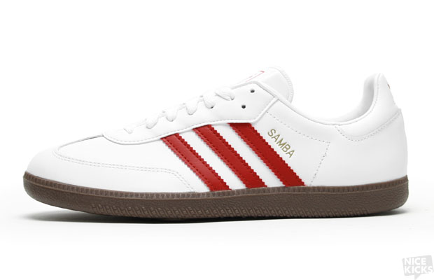 adidas gazelle silver green womens adidas Samba Indoor Shoes, White/Black/Red / 7